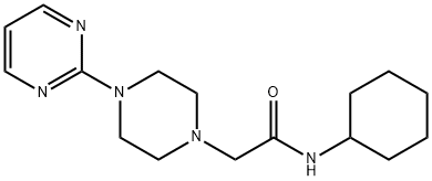 N-cyclohexyl-2-(4-pyrimidin-2-ylpiperazin-1-yl)acetamide Struktur