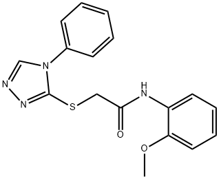 N-(2-methoxyphenyl)-2-[(4-phenyl-1,2,4-triazol-3-yl)sulfanyl]acetamide Struktur