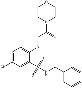 N-benzyl-5-chloro-2-(2-morpholin-4-yl-2-oxoethoxy)benzenesulfonamide Structure