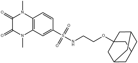 N-[2-(1-adamantyloxy)ethyl]-1,4-dimethyl-2,3-dioxoquinoxaline-6-sulfonamide Struktur