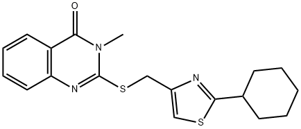 2-[(2-cyclohexyl-1,3-thiazol-4-yl)methylsulfanyl]-3-methylquinazolin-4-one Struktur