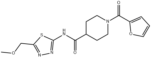 1-(furan-2-carbonyl)-N-[5-(methoxymethyl)-1,3,4-thiadiazol-2-yl]piperidine-4-carboxamide Struktur