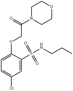 5-chloro-2-(2-morpholin-4-yl-2-oxoethoxy)-N-propylbenzenesulfonamide Struktur