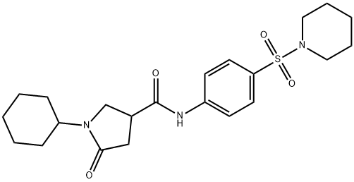 1-cyclohexyl-5-oxo-N-(4-piperidin-1-ylsulfonylphenyl)pyrrolidine-3-carboxamide Struktur