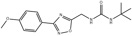 1-tert-butyl-3-[[3-(4-methoxyphenyl)-1,2,4-oxadiazol-5-yl]methyl]urea Struktur