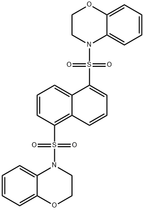 4-[5-(2,3-dihydro-1,4-benzoxazin-4-ylsulfonyl)naphthalen-1-yl]sulfonyl-2,3-dihydro-1,4-benzoxazine Struktur