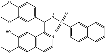 N-[(3,4-dimethoxyphenyl)-(7-hydroxy-6-methoxyisoquinolin-1-yl)methyl]naphthalene-2-sulfonamide Struktur