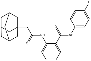 2-[[2-(1-adamantyl)acetyl]amino]-N-(4-fluorophenyl)benzamide Struktur