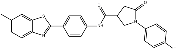 1-(4-fluorophenyl)-N-[4-(6-methyl-1,3-benzothiazol-2-yl)phenyl]-5-oxopyrrolidine-3-carboxamide Struktur