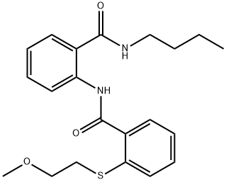 N-butyl-2-[[2-(2-methoxyethylsulfanyl)benzoyl]amino]benzamide Struktur