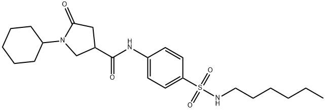 1-cyclohexyl-N-[4-(hexylsulfamoyl)phenyl]-5-oxopyrrolidine-3-carboxamide Struktur