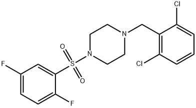 1-[(2,6-dichlorophenyl)methyl]-4-(2,5-difluorophenyl)sulfonylpiperazine Struktur