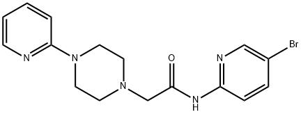 N-(5-bromopyridin-2-yl)-2-(4-pyridin-2-ylpiperazin-1-yl)acetamide Struktur