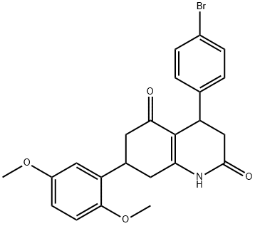 4-(4-bromophenyl)-7-(2,5-dimethoxyphenyl)-1,3,4,6,7,8-hexahydroquinoline-2,5-dione Struktur