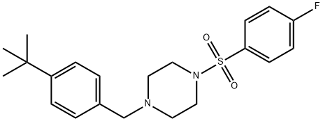 1-[(4-tert-butylphenyl)methyl]-4-(4-fluorophenyl)sulfonylpiperazine Struktur