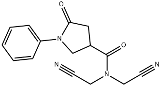 N,N-bis(cyanomethyl)-5-oxo-1-phenylpyrrolidine-3-carboxamide Struktur