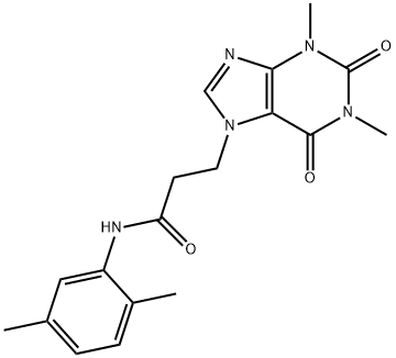 3-(1,3-dimethyl-2,6-dioxopurin-7-yl)-N-(2,5-dimethylphenyl)propanamide Struktur