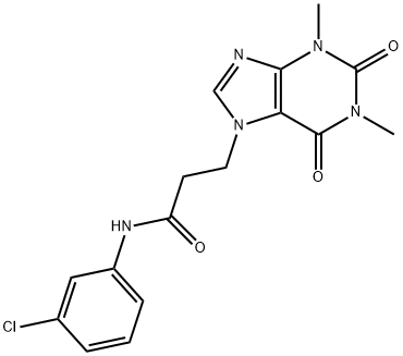 N-(3-chlorophenyl)-3-(1,3-dimethyl-2,6-dioxopurin-7-yl)propanamide Struktur