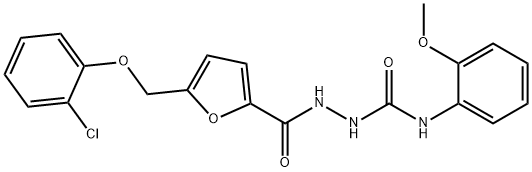 1-[[5-[(2-chlorophenoxy)methyl]furan-2-carbonyl]amino]-3-(2-methoxyphenyl)urea Struktur