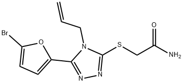 2-[[5-(5-bromofuran-2-yl)-4-prop-2-enyl-1,2,4-triazol-3-yl]sulfanyl]acetamide Struktur