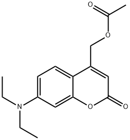 Acetic acid 7-diethylamino-2-oxo-2H-chromen-4-ylmethyl ester Struktur