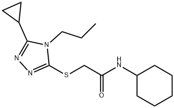 N-cyclohexyl-2-[(5-cyclopropyl-4-propyl-1,2,4-triazol-3-yl)sulfanyl]acetamide Struktur