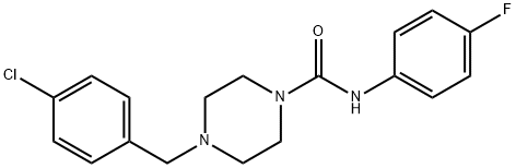 4-[(4-chlorophenyl)methyl]-N-(4-fluorophenyl)piperazine-1-carboxamide Struktur