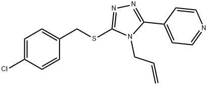 4-[5-[(4-chlorophenyl)methylsulfanyl]-4-prop-2-enyl-1,2,4-triazol-3-yl]pyridine Struktur