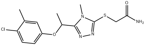 2-[[5-[1-(4-chloro-3-methylphenoxy)ethyl]-4-methyl-1,2,4-triazol-3-yl]sulfanyl]acetamide Struktur