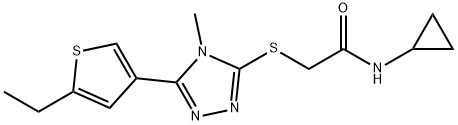 N-cyclopropyl-2-[[5-(5-ethylthiophen-3-yl)-4-methyl-1,2,4-triazol-3-yl]sulfanyl]acetamide Struktur