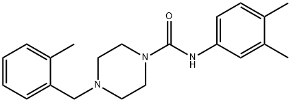 N-(3,4-dimethylphenyl)-4-[(2-methylphenyl)methyl]piperazine-1-carboxamide Struktur