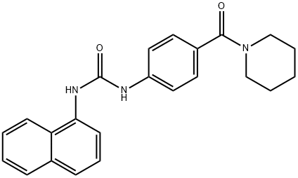 1-naphthalen-1-yl-3-[4-(piperidine-1-carbonyl)phenyl]urea Struktur