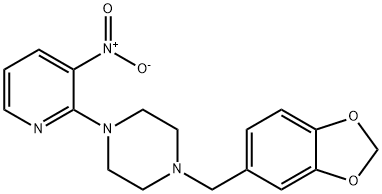 1-(1,3-benzodioxol-5-ylmethyl)-4-(3-nitropyridin-2-yl)piperazine Struktur