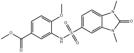 methyl 3-[(1,3-dimethyl-2-oxobenzimidazol-5-yl)sulfonylamino]-4-methoxybenzoate Struktur