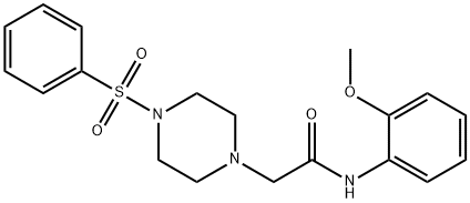 2-[4-(benzenesulfonyl)piperazin-1-yl]-N-(2-methoxyphenyl)acetamide Struktur