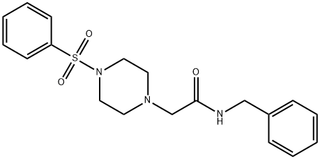 2-[4-(benzenesulfonyl)piperazin-1-yl]-N-benzylacetamide Struktur