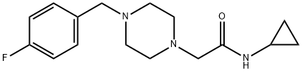 N-cyclopropyl-2-[4-[(4-fluorophenyl)methyl]piperazin-1-yl]acetamide Struktur