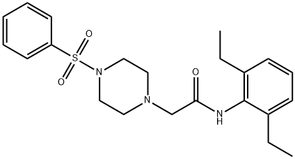 2-[4-(benzenesulfonyl)piperazin-1-yl]-N-(2,6-diethylphenyl)acetamide Struktur