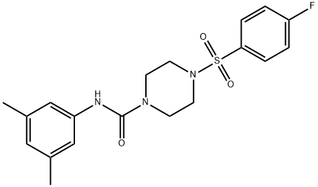 N-(3,5-dimethylphenyl)-4-(4-fluorophenyl)sulfonylpiperazine-1-carboxamide Struktur