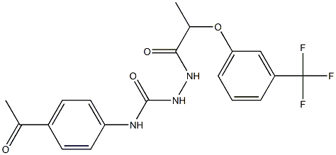 1-(4-acetylphenyl)-3-[2-[3-(trifluoromethyl)phenoxy]propanoylamino]urea Struktur