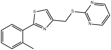 2-(2-methylphenyl)-4-(pyrimidin-2-ylsulfanylmethyl)-1,3-thiazole Struktur