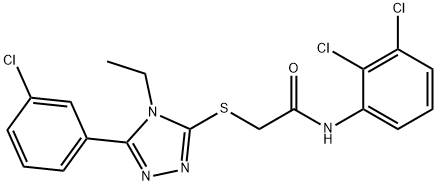 2-[[5-(3-chlorophenyl)-4-ethyl-1,2,4-triazol-3-yl]sulfanyl]-N-(2,3-dichlorophenyl)acetamide Struktur