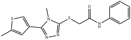 2-[[4-methyl-5-(5-methylthiophen-3-yl)-1,2,4-triazol-3-yl]sulfanyl]-N-phenylacetamide Struktur