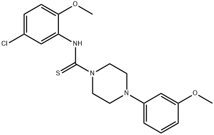 N-(5-chloro-2-methoxyphenyl)-4-(3-methoxyphenyl)piperazine-1-carbothioamide Struktur