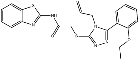 N-(1,3-benzothiazol-2-yl)-2-[[5-(2-ethoxyphenyl)-4-prop-2-enyl-1,2,4-triazol-3-yl]sulfanyl]acetamide Struktur