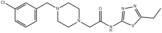 2-[4-[(3-chlorophenyl)methyl]piperazin-1-yl]-N-(5-ethyl-1,3,4-thiadiazol-2-yl)acetamide Struktur