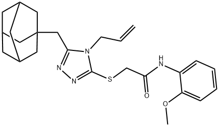 2-[[5-(1-adamantylmethyl)-4-prop-2-enyl-1,2,4-triazol-3-yl]sulfanyl]-N-(2-methoxyphenyl)acetamide Struktur