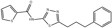 N-[5-(3-phenylpropyl)-1,3,4-thiadiazol-2-yl]thiophene-2-carboxamide Struktur