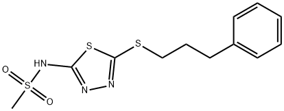 N-[5-(3-phenylpropylsulfanyl)-1,3,4-thiadiazol-2-yl]methanesulfonamide Struktur