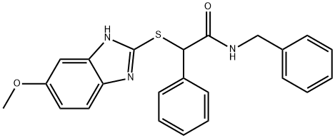 N-benzyl-2-[(6-methoxy-1H-benzimidazol-2-yl)sulfanyl]-2-phenylacetamide Struktur